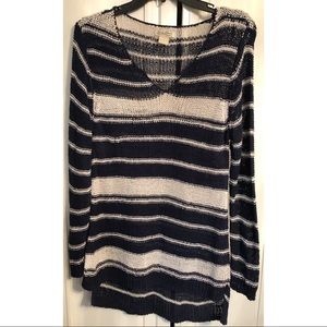 Lucky Brand Navy Blue Stripe pullover sweater